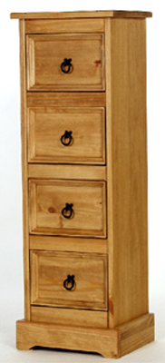 Chest of Drawers 4 Drawer Narrow Santa Fe