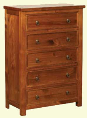 CHEST OF DRAWERS 5 DRAWER DARK FURNITURE