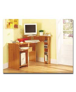 PINE Effect Compact Corner Desk