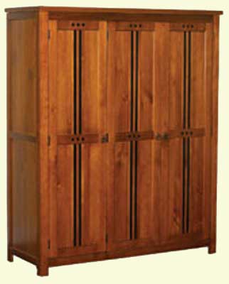 pine HUDSON TRIPLE WARDROBE DARK FURNITURE