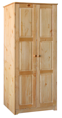 pine WARDROBE 2 DOOR ALL HANGING BALMORAL VALUE