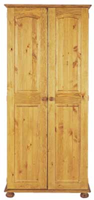 pine WARDROBE 2 DOOR ALL HANGING DECORA