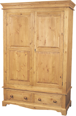 pine WARDROBE DOUBLE 2 DOOR / 2 DRAWER LARGE