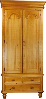 WARDROBE SINGLE 2 DOOR 3 DRAWER ASCOT Pt4