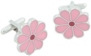 Pink Flowers Ladies Cufflinks