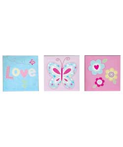 PINK Kids Canvas - Set of 3