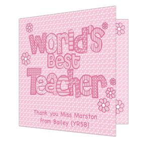 Worlds Best Teacher Card