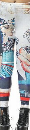 Pinkyee Womens Egyptian Cleopatra Queen Arabian Feeling Legging Pattern Color One Size