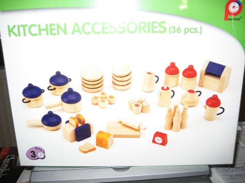 Dolls House Wooden Accessory set - Kitchen