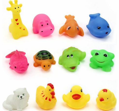 Pinzhi 12 pcs/Lot Mixed Different Animal Bath Toys Children Washing Education Toys