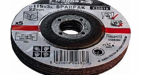 Piranha X32810 5 Piece 115mm Cutting Discs Set -