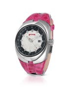 Pirelli P Zero - Mini Lady Fuchsia Diamond and Croco Strap Date Watch