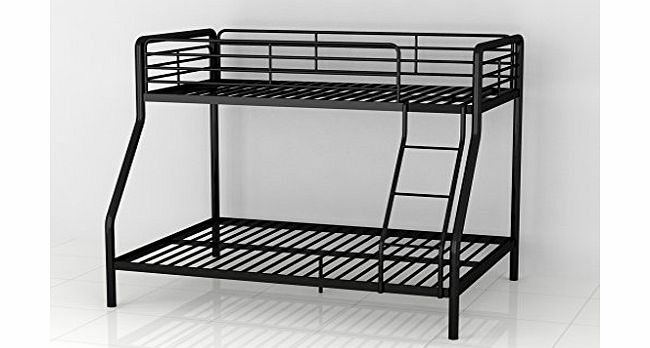 PKL Leisure Bunk Bed Triple Metal Frame Childrens 3ft Single 4ft6 Double in Black