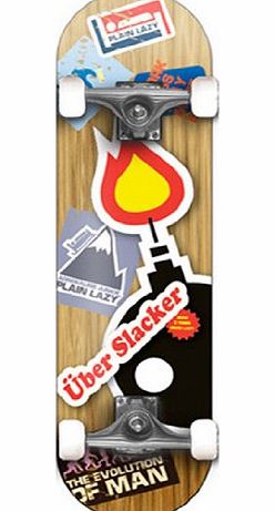 Plain Lazy Kids Uber Slacker Skateboard - Brown/Black