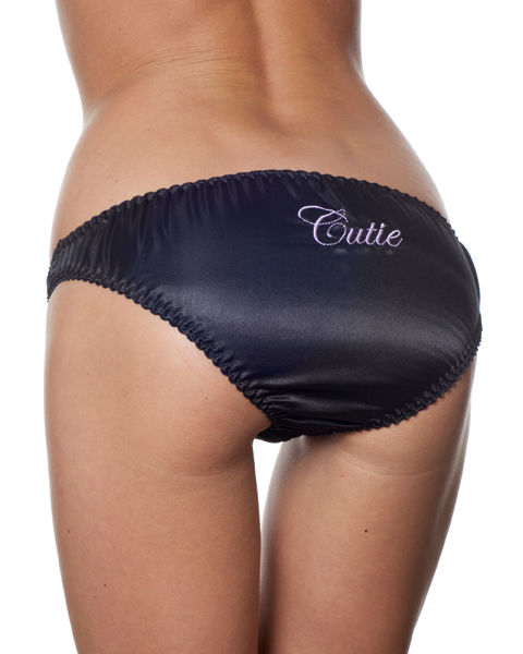 Cutie Black Satin Panty by Playful Promises