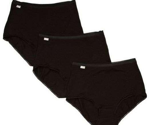 Cherish Maxi Brief 3 Pack High Rise Womens Knickers Black Size 18