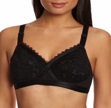 Playtex Classic Lace Full Cup Womens Bra Black 34DD