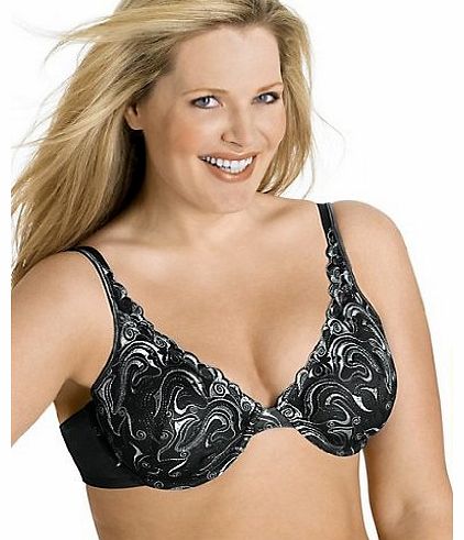 Playtex Secrets Side-Smoothing Embroidered Bra (Underwire), Black, 36C