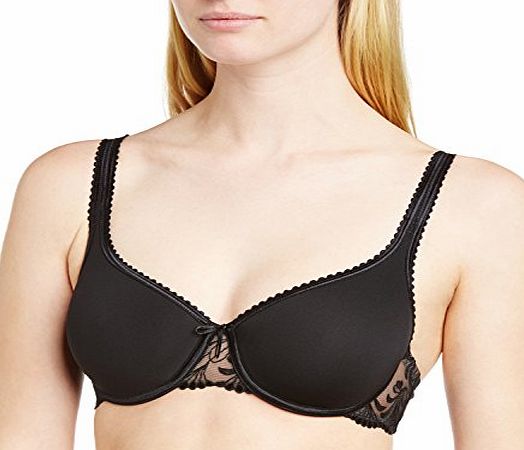 Playtex Womens Absolu Comfort Decorated T-Shirt Plain Everyday Bra, Black, 34DD