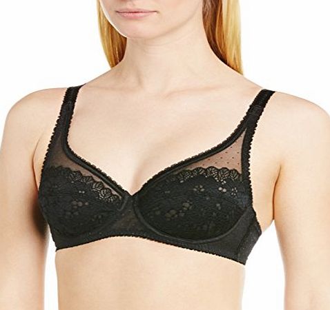 Playtex Womens Classic Lace Soft Cup Plain Everyday Bra, Black, 36E