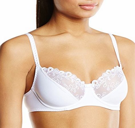 Playtex Womens Romantic Elegance Full Cup Floral Everyday Bra, White, 36F