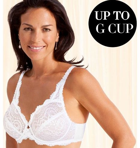 Playtex Womens White Flower Lace Underwired Bra 34E