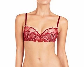 Pleasure State Sicily red cotton blend lace bra