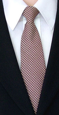 Plum & Ivory Squares Clip-On Tie