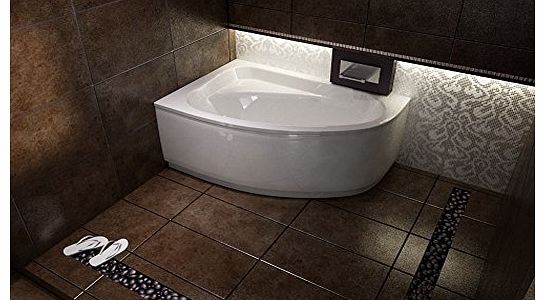 *CORNEA* SPACE SAVER CORNER BATH 140 X 80 (PANEL+ STAND INCL) 1400 X 800 *LEFT HAND* HIGH QUALITY