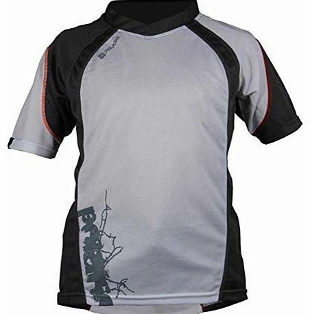 Wanderer Short Sleeved Kids Cycling Jersey - White/Grey, XL