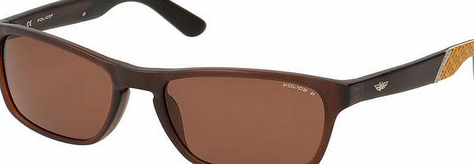 Police Dark Brown Wayfarer with Brown Polarised