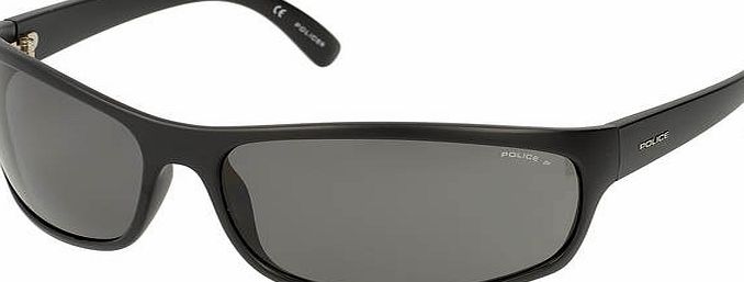 Police Large Black Plastic Wayfarer with Grey Lens