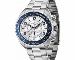 Police Mens Navy V Silver Steel Bracelet Watch