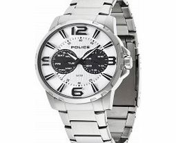 Police Mens Visionary Silver Steel Bracelet Watch