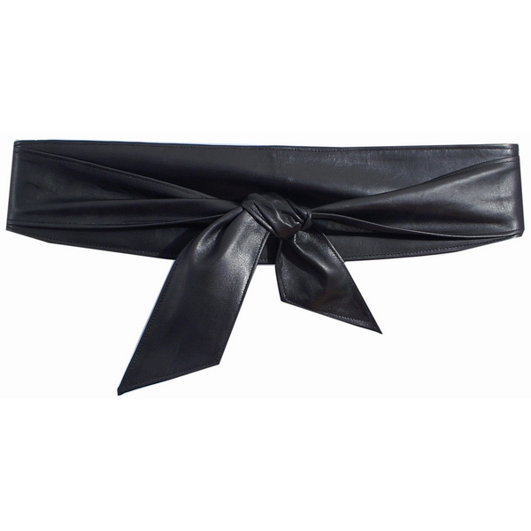 Poltsa Black Lamb Skin Wraparound Belt by