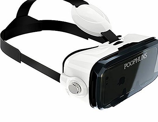 POOPHUNS VR Headset-3D VR Glasses-VR Box with Adjustable Lens and Strap, Compatible with 4.7-6.2 Inch Screen Android and Apple Smartphones