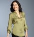 Nehru Collar Long Sleeve Blouse