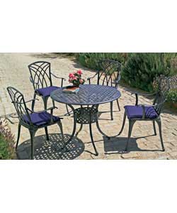 Porto 4 Seater Cast Aluminium Patio Set Dressed