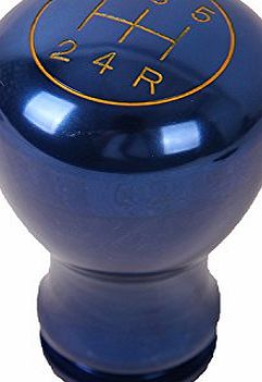 Possbay Blue 5-Speed Aluminum Car Gear Shifter Knob Shift Lever Cover