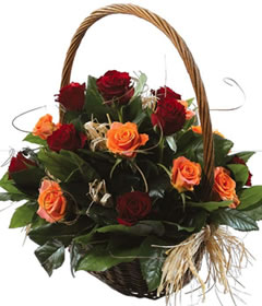 Post-a-Rose Autumn Rose Basket