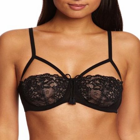 Pour Moi Addicted Half Cup Balcony Womens Bra Black 34B