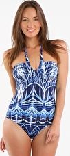 Pour Moi, 1295[^]229595 Batik Bandeau Control Suit - Blue