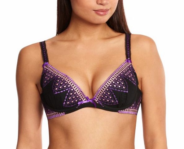 Pour Moi Gel Balcony Womens Bra Black/Purple 32DD