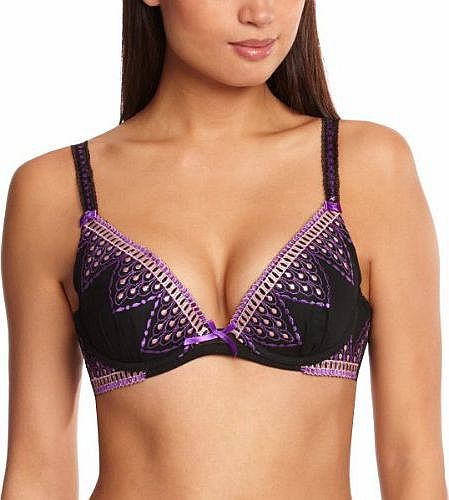 Gel Balcony Womens Bra Black/Purple 36E