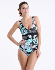 Jungle Control Swimsuit - Blue and Black