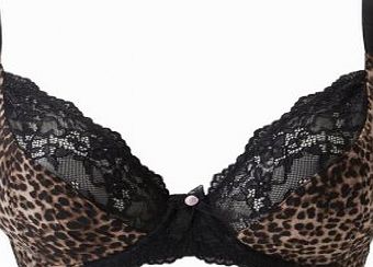 Pour Moi? Pour Moi Tease Plunge Underwired Bra Animal 34G