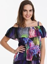 Pour Moi, 1295[^]264522 Tiger Lily Gypsy Top - Purple Multi