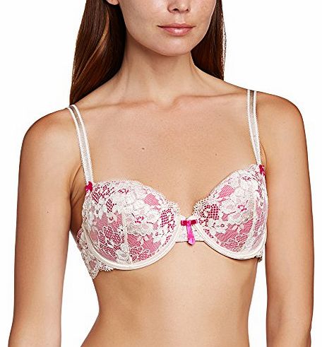 Pour Moi Womens Amour Balcony Everyday Bra, Pink (Nude/Fuchsia), 34B