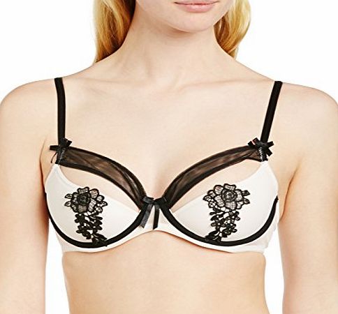 Pour Moi? Womens Boudoir Plunge Everyday Bra, Beige (Nude/Black), 32DD