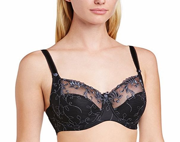 Pour Moi Womens Imogen Rose Full Cup Plain Everyday Bra, Black/Platinum, 42I (Manufacturer Size: 42HH)